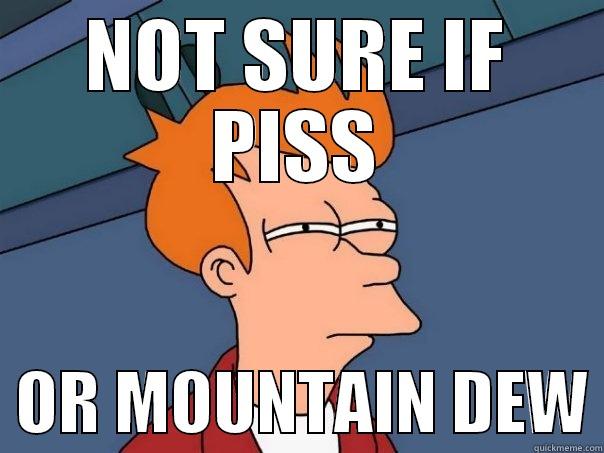 Just a sip.... - NOT SURE IF PISS   OR MOUNTAIN DEW Futurama Fry