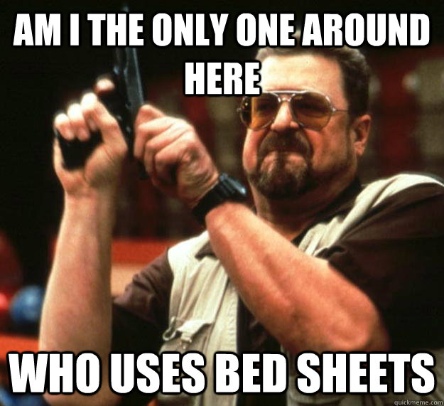 am I the only one around here who uses bed sheets  Angry Walter