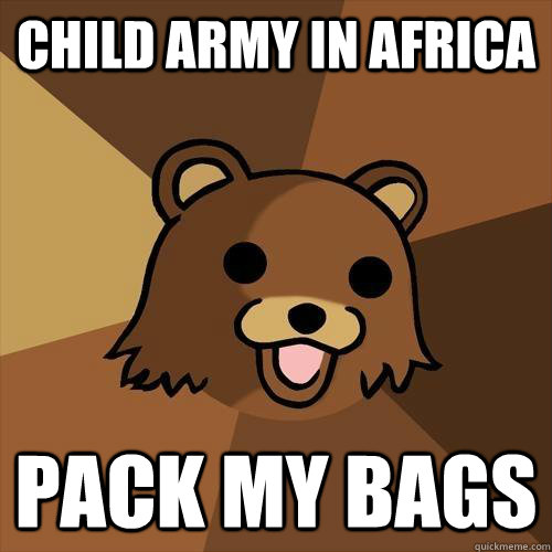 Child army in africa Pack my bags  