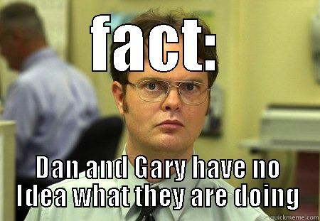 FACT: DAN AND GARY HAVE NO IDEA WHAT THEY ARE DOING Schrute