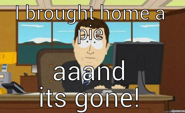 I BROUGHT HOME A PIE AAAND ITS GONE! aaaand its gone