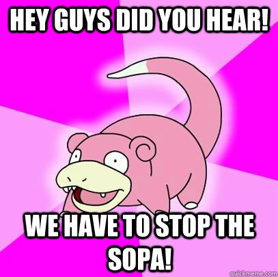 Hey guys did you hear! We have to stop the sopa!  Slowpoke