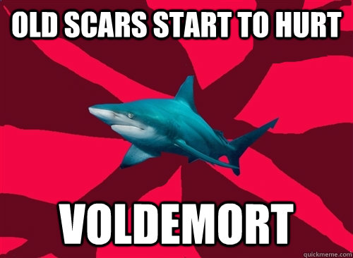 Old scars start to hurt voldemort  Self-Injury Shark