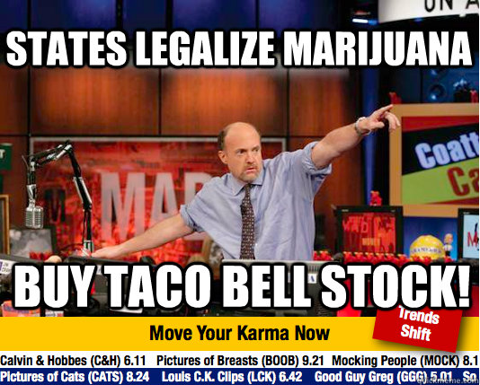 States legalize Marijuana  Buy Taco Bell Stock!  Mad Karma with Jim Cramer