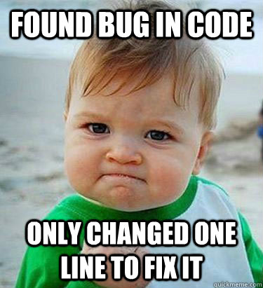 Found bug in code only changed one line to fix it  Victory Baby