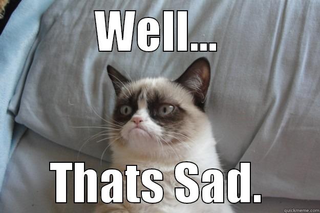 come back. - WELL... THATS SAD. Grumpy Cat