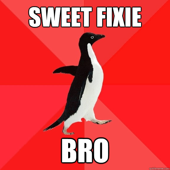 sweet fixie bro  Socially Awesome Penguin