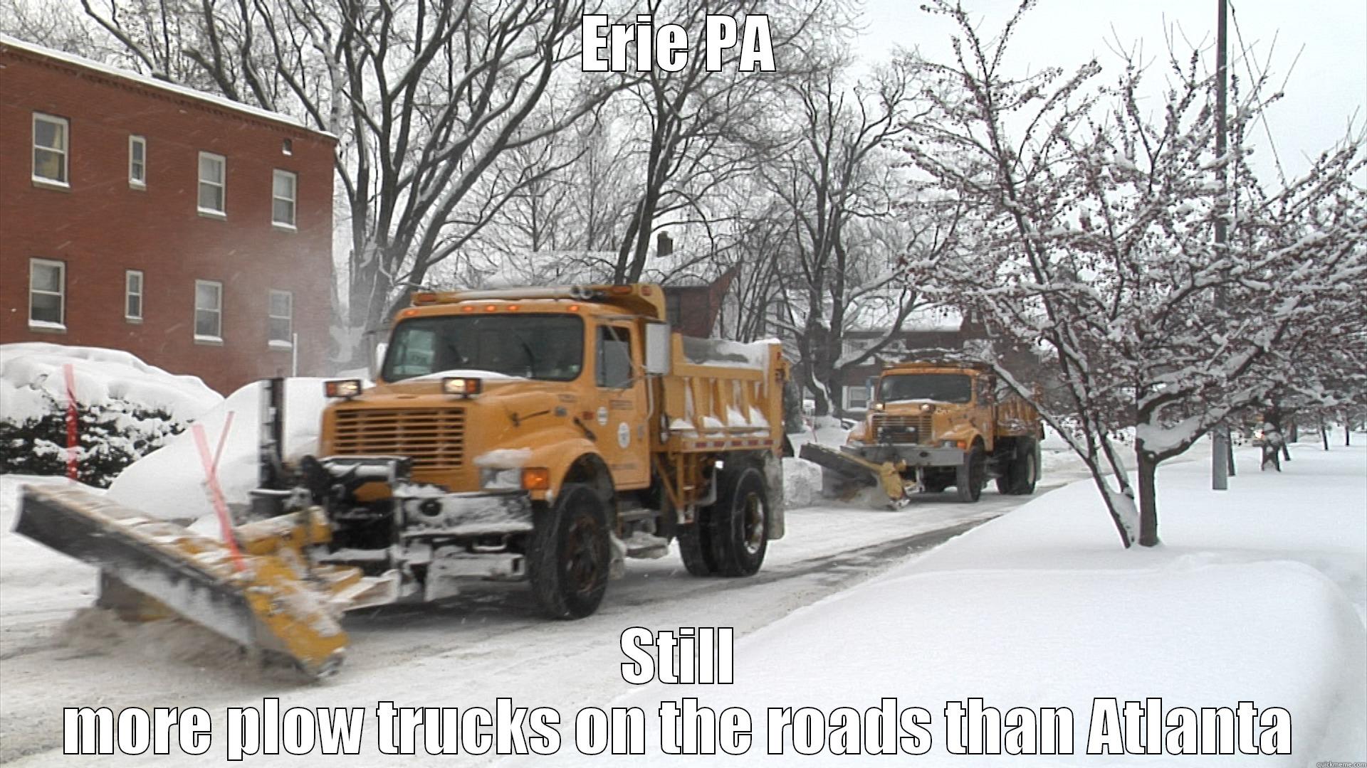 Erie PA Plow - ERIE PA STILL MORE PLOW TRUCKS ON THE ROADS THAN ATLANTA Misc