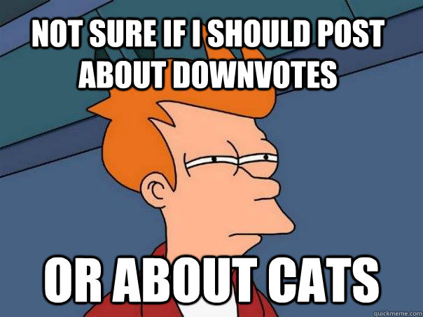 Not sure if i should post about downvotes Or about cats  Futurama Fry