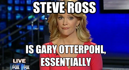 Steve Ross Is Gary Otterpohl, essentially  essentially megyn kelly