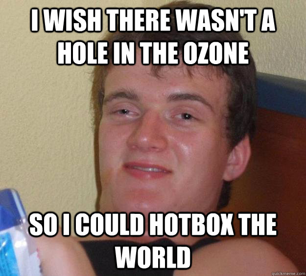 i wish there wasn't a hole in the Ozone so i could hotbox the world  10 Guy