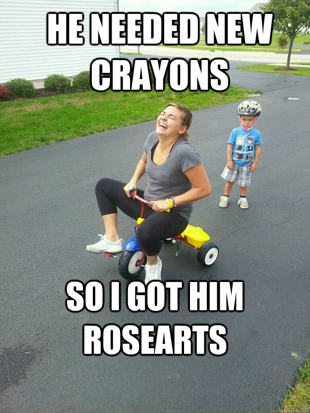 HE needed new crayons So i got him rosearts - HE needed new crayons So i got him rosearts  Hysterically Psycho Mom