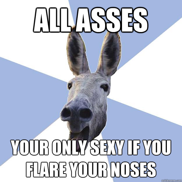 all asses your only sexy if you flare your noses  Jackass Boyfriend