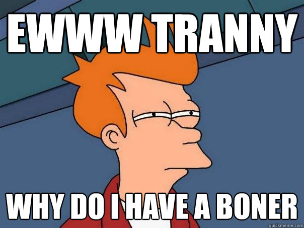 ewww tranny why do i have a boner  Futurama Fry