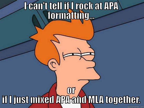 How I feel about SWA - I CAN'T TELL IF I ROCK AT APA FORMATTING... OR IF I JUST MIXED APA AND MLA TOGETHER. Futurama Fry