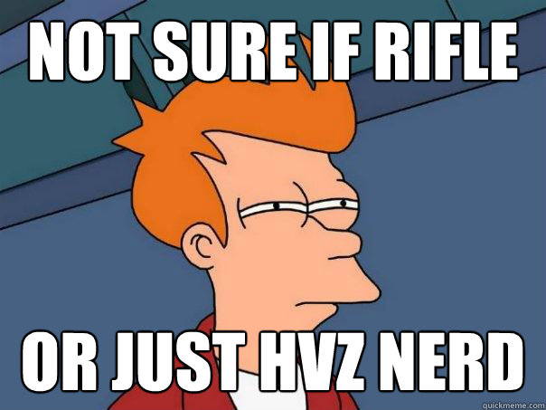 Not sure if Rifle Or just HvZ nerd  Futurama Fry