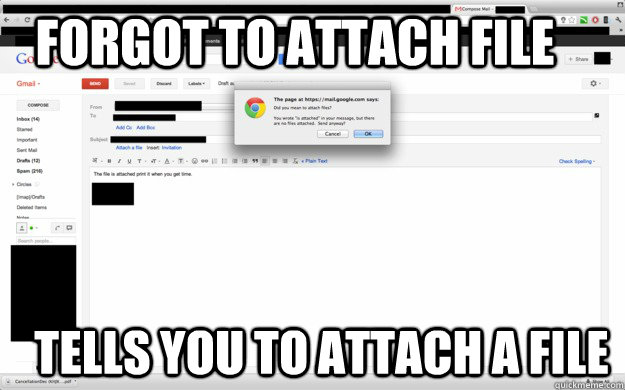 Forgot to attach file Tells you to attach a file - Forgot to attach file Tells you to attach a file  Good Guy Google