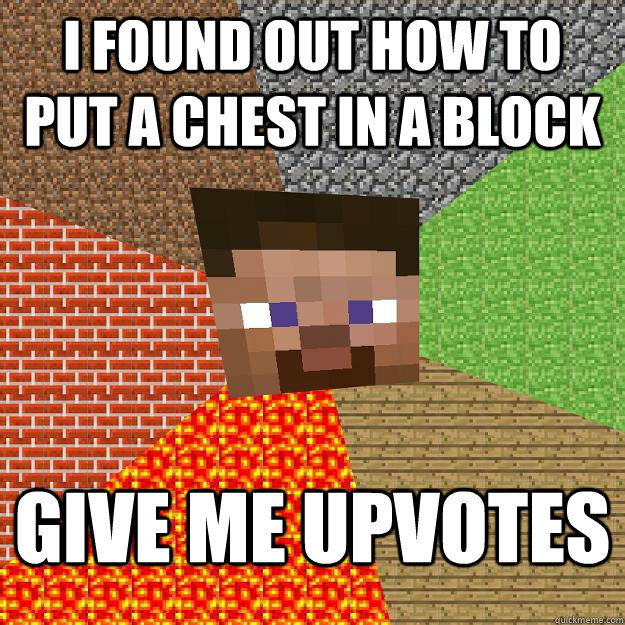 I found out how to put a chest in a block Give me upvotes  Minecraft