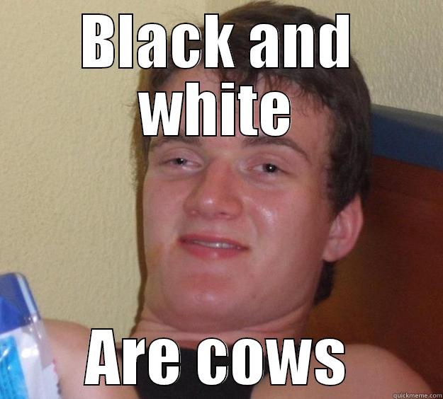 BLACK AND WHITE ARE COWS 10 Guy