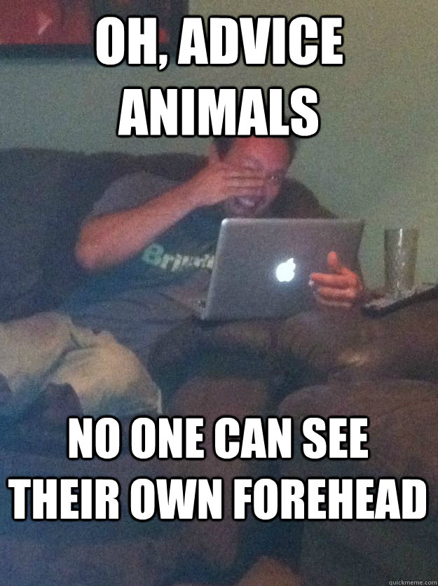 oh, advice animals no one can see their own forehead  MEME DAD