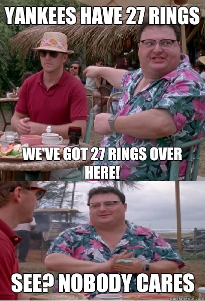 Yankees have 27 Rings WE'VE GOT 27 RINGS OVER HERE! See? Nobody Cares - Yankees have 27 Rings WE'VE GOT 27 RINGS OVER HERE! See? Nobody Cares  Nobody Cares