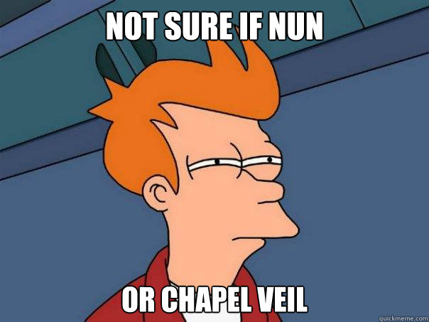 not sure if nun  or chapel veil - not sure if nun  or chapel veil  Futurama Fry