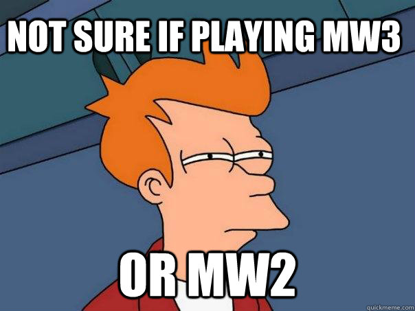 Not sure if playing mw3 or mw2  Futurama Fry