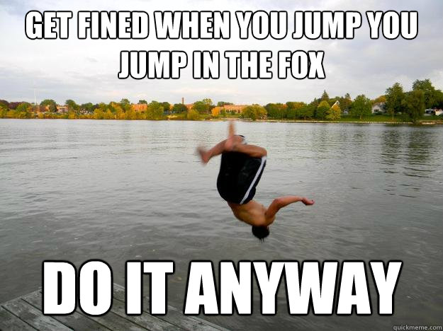 Get fined when you jump you jump in the fox do it anyway  SNC meme