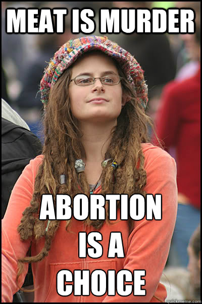 MEAT IS MURDER abortion
is a
choice  College Liberal