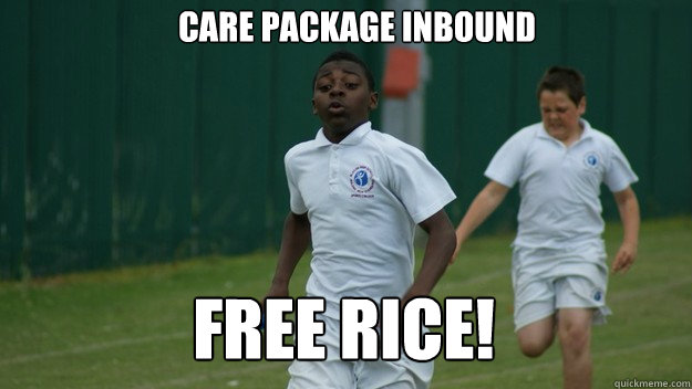 Care package inbound Free rice! - Care package inbound Free rice!  Misc