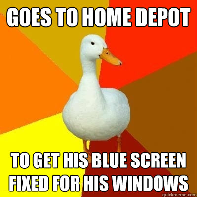 Goes To Home Depot  To Get His Blue Screen Fixed For His Windows   Tech Impaired Duck