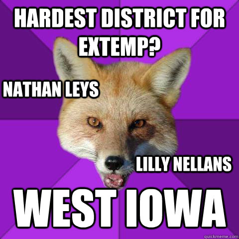 hardest district for Extemp? West Iowa Nathan Leys Lilly Nellans  Forensics Fox