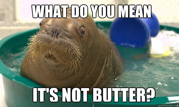 WHAT DO YOU MEAN IT'S NOT BUTTER?  