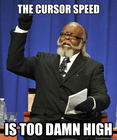 THE CURSOR SPEED is too damn high  The Rent Is Too Damn High