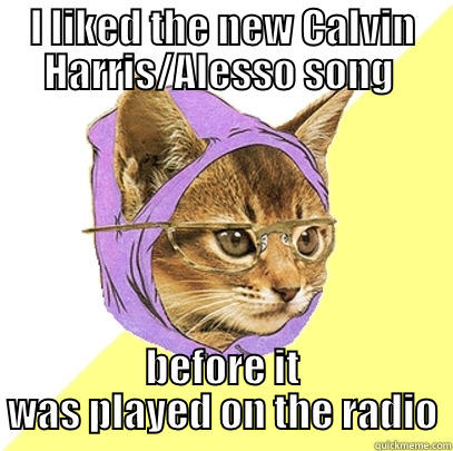 I LIKED THE NEW CALVIN HARRIS/ALESSO SONG  BEFORE IT WAS PLAYED ON THE RADIO Hipster Kitty