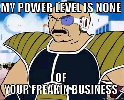 MY POWER LEVEL IS NONE  OF YOUR FREAKIN BUSINESS Misc