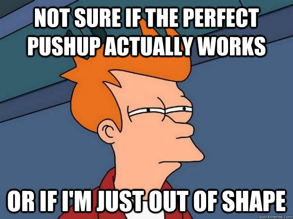 Not sure if the perfect pushup actually works or if i'm just out of shape  Futurama Fry