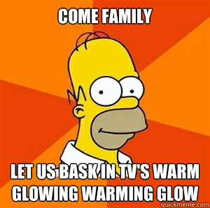 Come family Let us bask in TV's warm glowing warming glow  Advice Homer