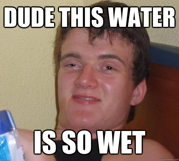 dude this water is so wet  10 Guy