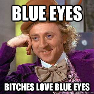 blue eyes bitches love blue eyes - blue eyes bitches love blue eyes  Condescending Wonka