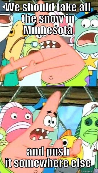 WE SHOULD TAKE ALL THE SNOW IN MINNESOTA AND PUSH IT SOMEWHERE ELSE Push it somewhere else Patrick