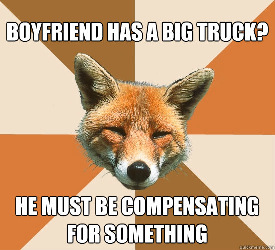 Boyfriend has a big truck? He must be compensating for something  Condescending Fox