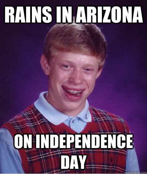 Rains in Arizona On Independence Day  Bad Luck Brian