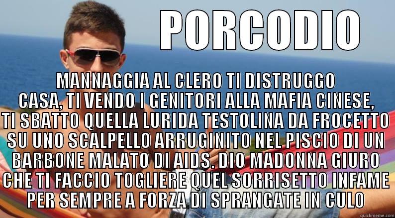 DIOCAN DIOCAN -                PORCODIO MANNAGGIA AL CLERO TI DISTRUGGO CASA, TI VENDO I GENITORI ALLA MAFIA CINESE, TI SBATTO QUELLA LURIDA TESTOLINA DA FROCETTO SU UNO SCALPELLO ARRUGINITO NEL PISCIO DI UN BARBONE MALATO DI AIDS. DIO MADONNA GIURO CHE TI FACCIO TOGLIERE QUEL SORRISETTO INFAME Misc