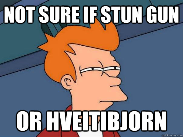 Not sure if stun gun or hveitibjorn - Not sure if stun gun or hveitibjorn  Futurama Fry