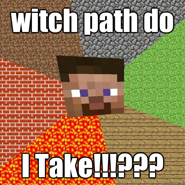 witch path do  I Take!!!???  Minecraft