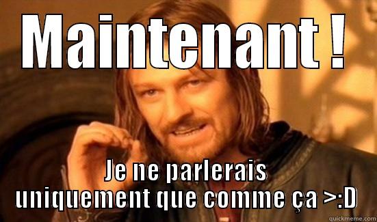 MAINTENANT ! JE NE PARLERAIS UNIQUEMENT QUE COMME ÇA >:D Boromir