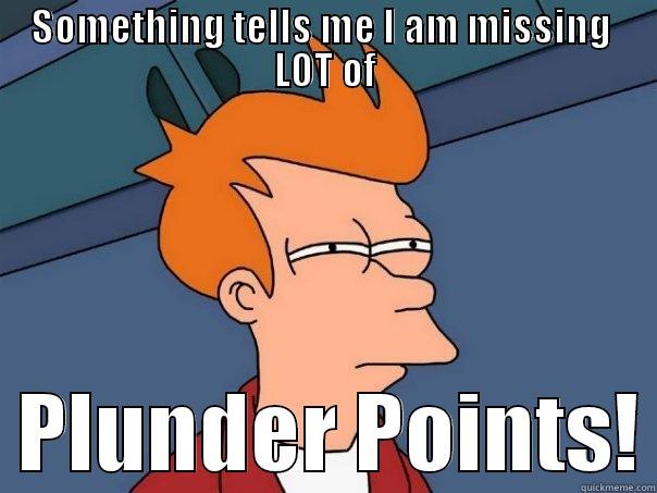 Suspisciuos much!   - SOMETHING TELLS ME I AM MISSING  LOT OF   PLUNDER POINTS! Futurama Fry