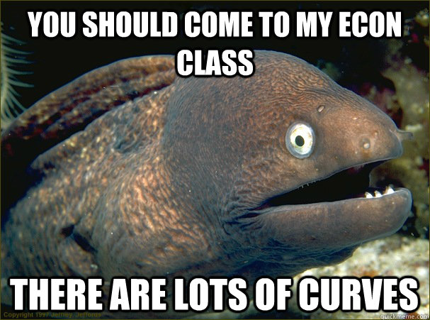 you should come to my econ class there are lots of curves  Bad Joke Eel