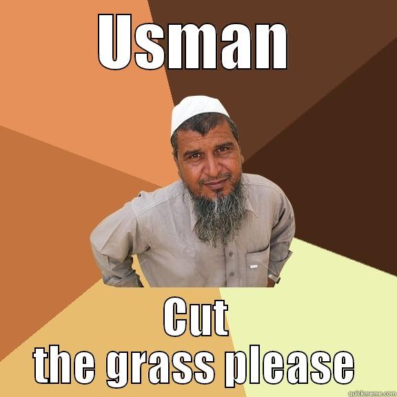 USMAN CUT THE GRASS PLEASE Ordinary Muslim Man